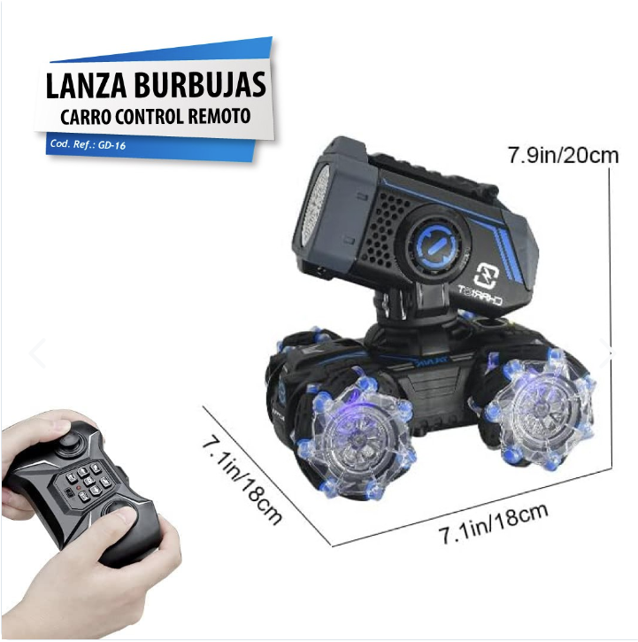 CARRO CONTROL REMOTO LANZA BURBUJAS