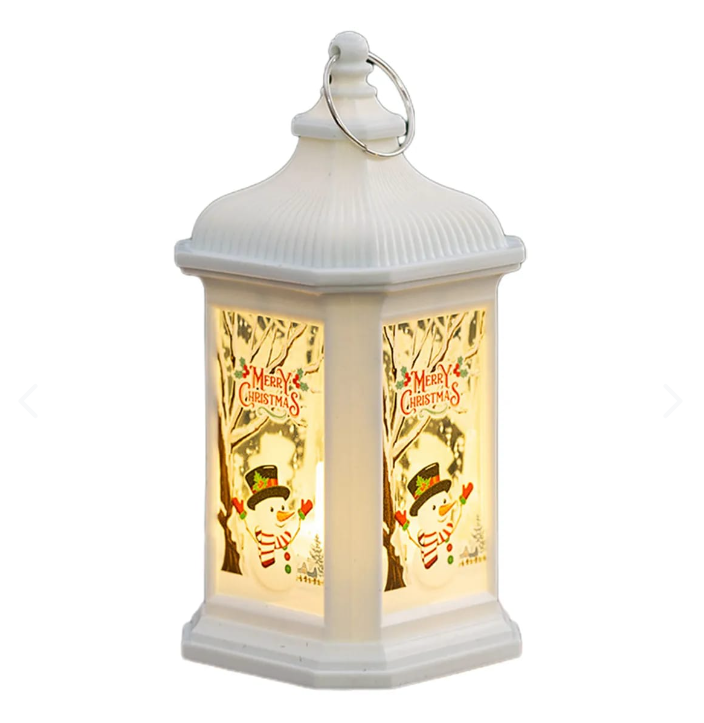 COLGANTE NAVIDEÑO FAROL NIEVE (x6)