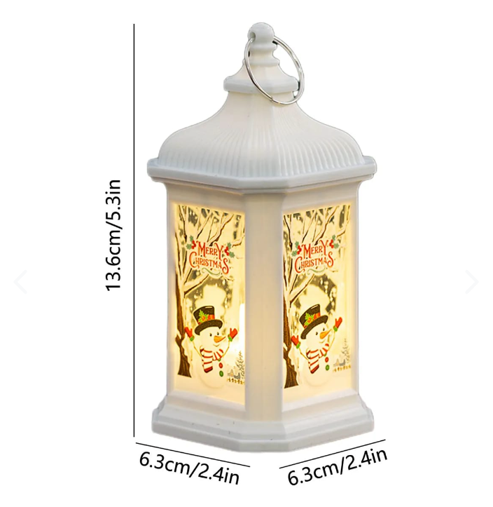 COLGANTE NAVIDEÑO FAROL NIEVE (x6)