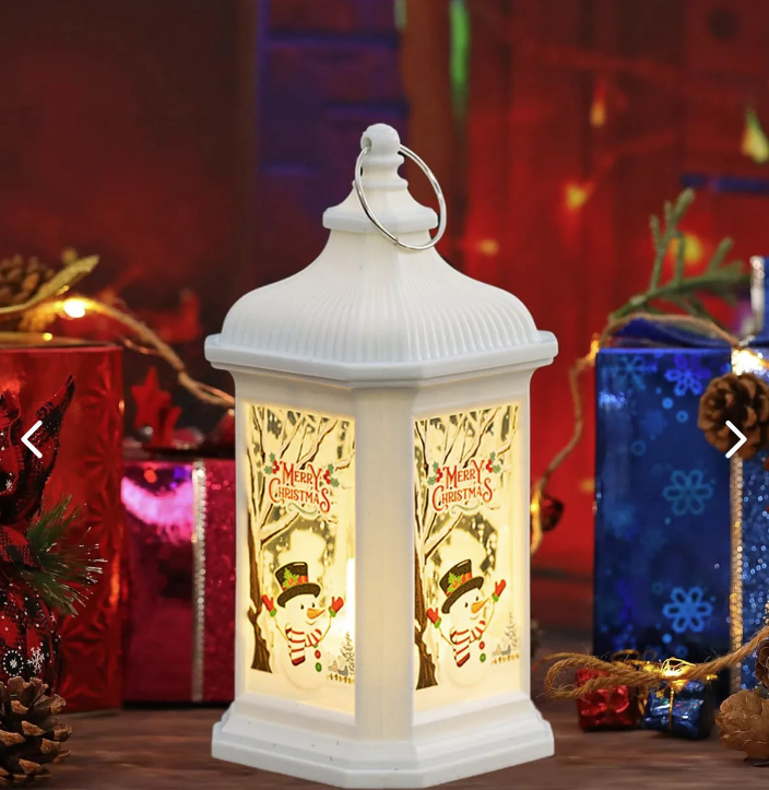 COLGANTE NAVIDEÑO FAROL NIEVE (x6)