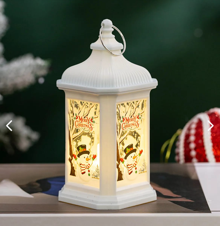 COLGANTE NAVIDEÑO FAROL NIEVE (x6)