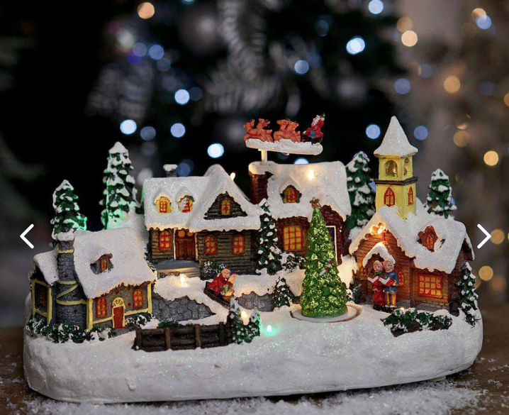 PUEBLO NAVIDEÑO IGLESIA Y ARBOL DE NAVID