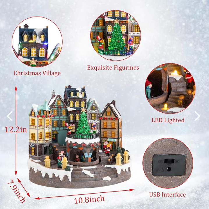 PUEBLO NAVIDEÑO ARBOL DE NAVIDAD GIRATOR