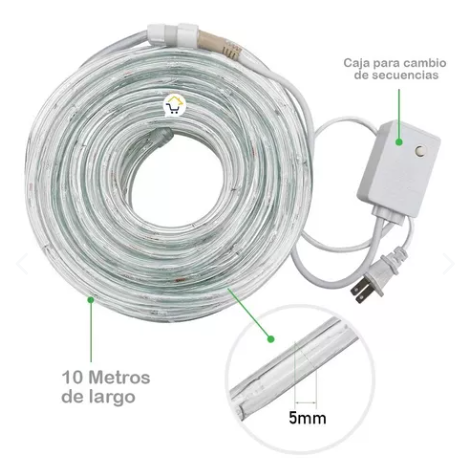 MANGUERA LUCES  NAVIDAD 10 METROS